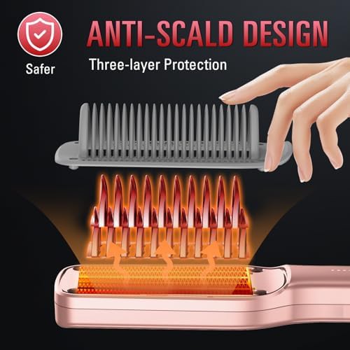 Rose gold dual voltage straightening brush — photo 3