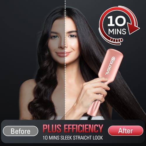 Rose gold dual voltage straightening brush — photo 5