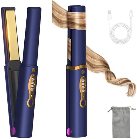 Titanium plate cordless rechargeable straightener