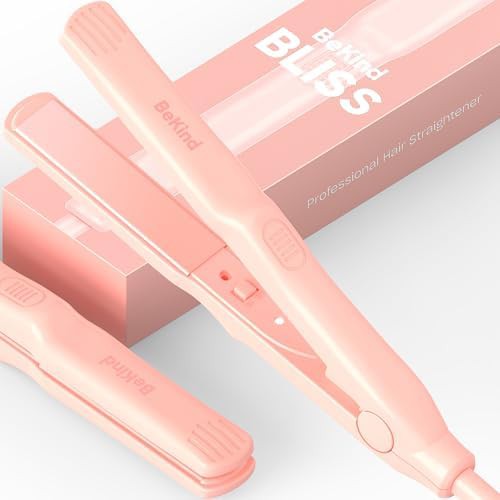 Peach mini ceramic travel straightener