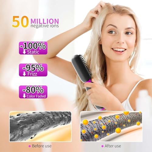 Black cordless ionic straightening brush — photo 5