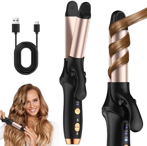 Cordless rechargeable mini flat iron and curler