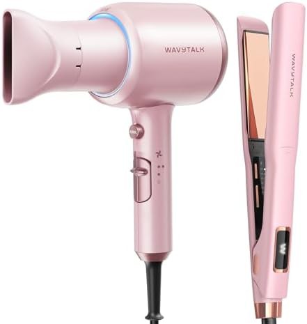 Pink one pass iron and dryer set