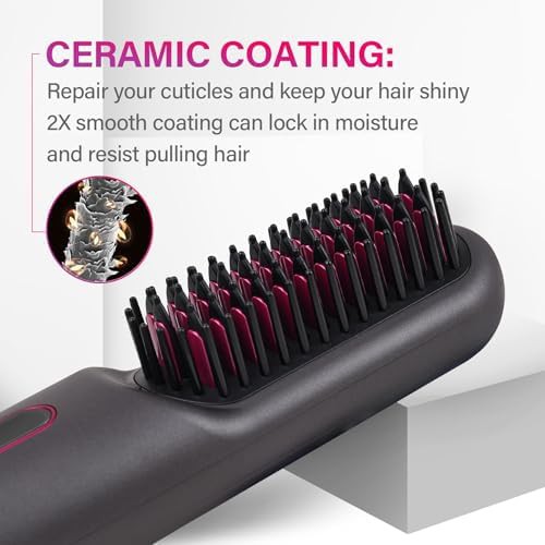 Ceramic rechargeable hair straightening comb — photo 4