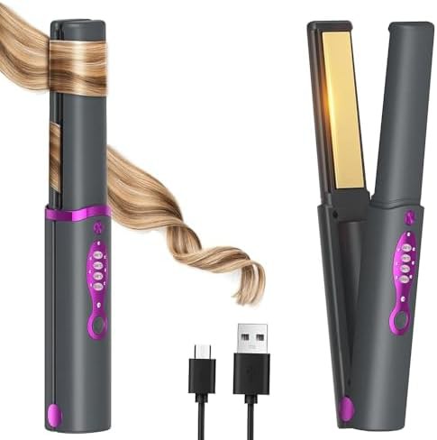 Cordless two in one flat iron and curler