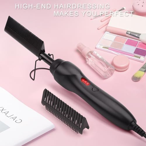 Black three gear electric pressing comb — photo 3