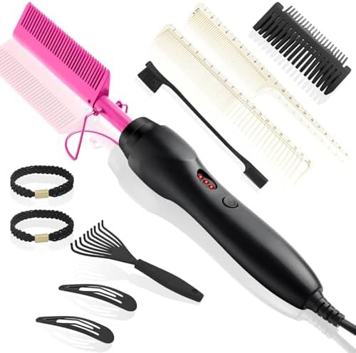 Purple anti scald electric hot comb