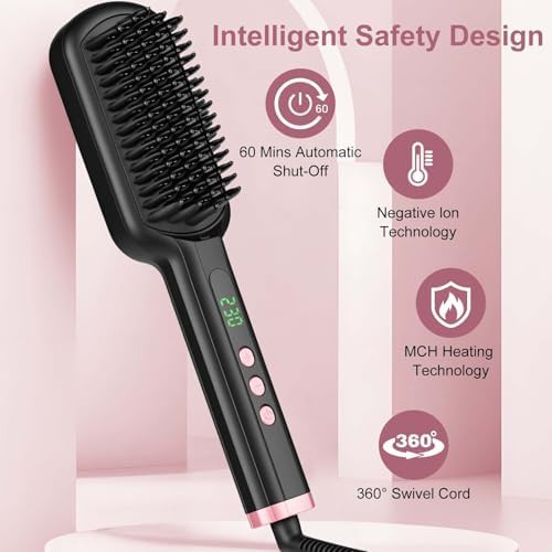 Ionic hair straightening brush — photo 4