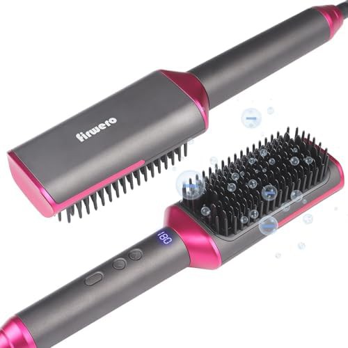 Ceramic ionic straightening brush with dense bristles
