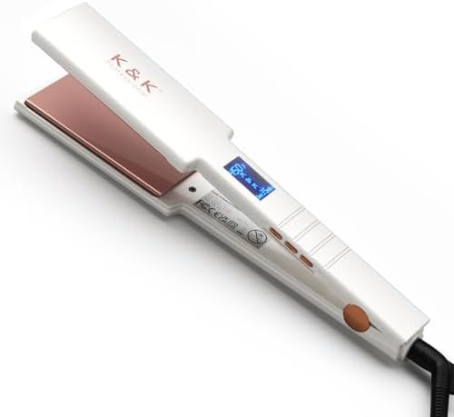 Digital ceramic wide plate hair straightener