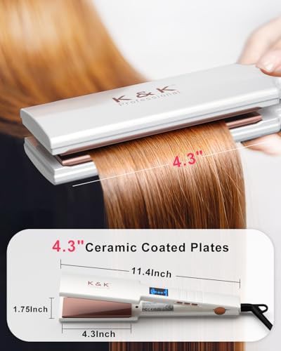 Digital ceramic wide plate hair straightener — photo 4