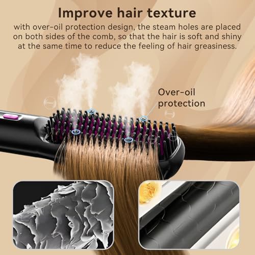 Steam hair straightening brush with essential oils — photo 5