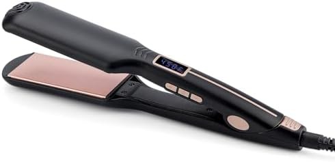 Wide plate ceramic straightener and curler