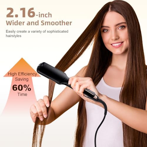 Wide plate ceramic straightener and curler — photo 5