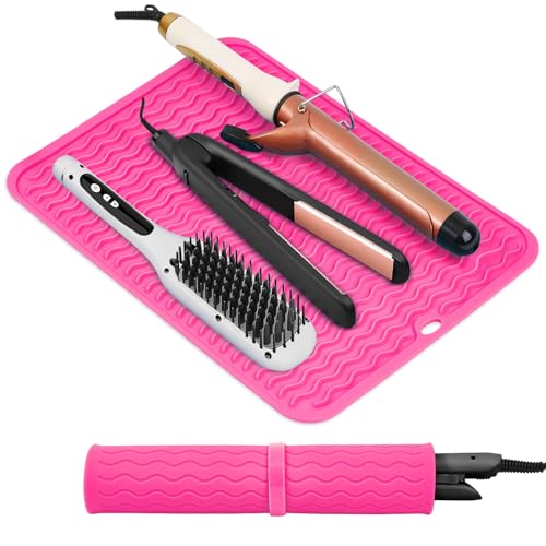 Oversize Silicone Heat Resistant Mat for Hair Tools(14.2" x 11")