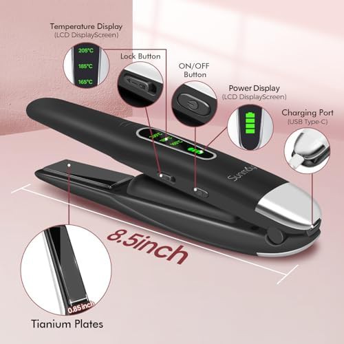 Titanium cordless straightener with travel case — photo 4