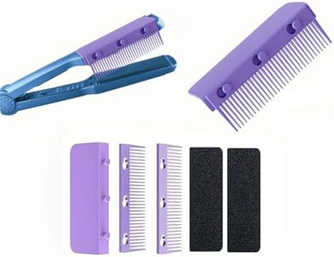 Purple removable flat iron comb attachment