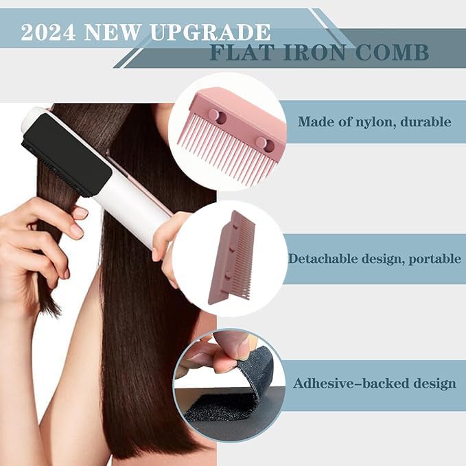 Pink removable flat iron comb attachment — photo 3