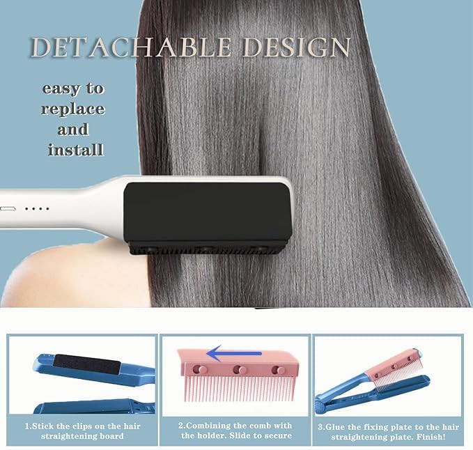 Pink removable flat iron comb attachment — photo 4