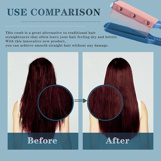 Pink removable flat iron comb attachment — photo 5