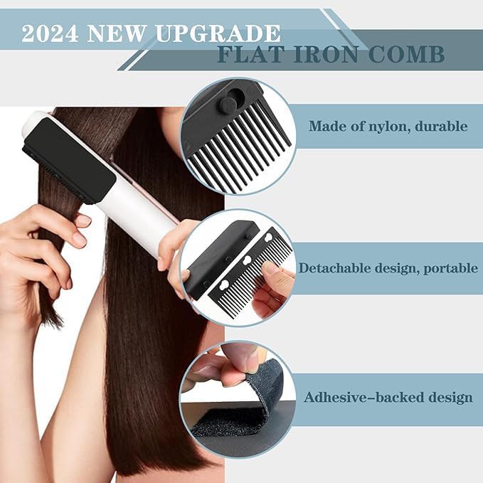 Black removable flat iron comb attachment — photo 3