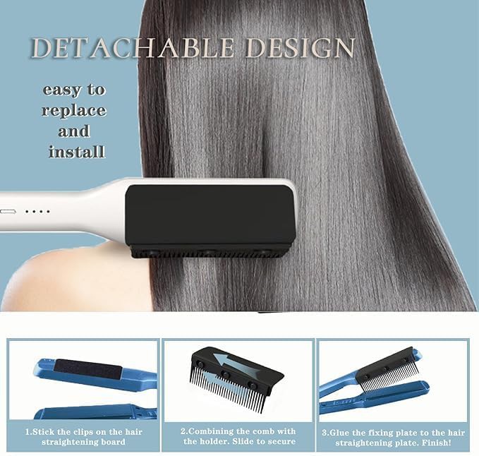 Black removable flat iron comb attachment — photo 4