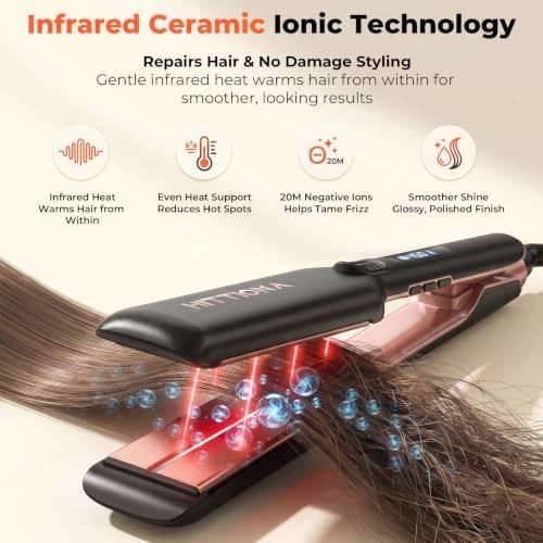 Wide ceramic infrared ionic flat iron — photo 4