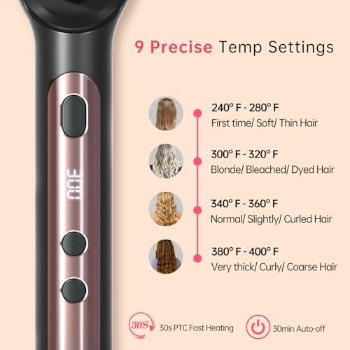 Ceramic ionic straightening brush nine temps — photo 5