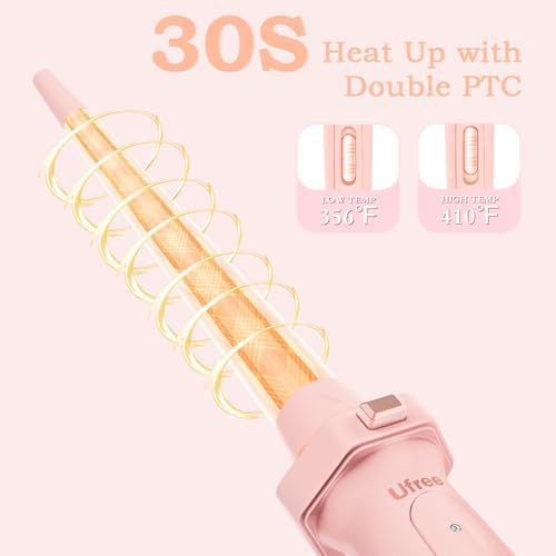 Pink ceramic curling iron set — photo 3