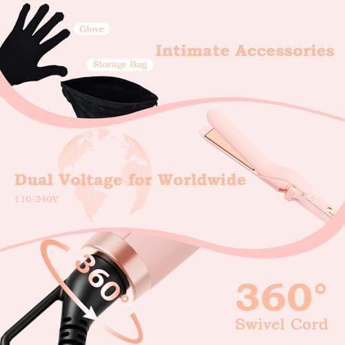 Pink ceramic curling iron set — photo 5