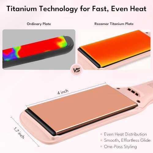 Wide plate titanium hair straightener — photo 3