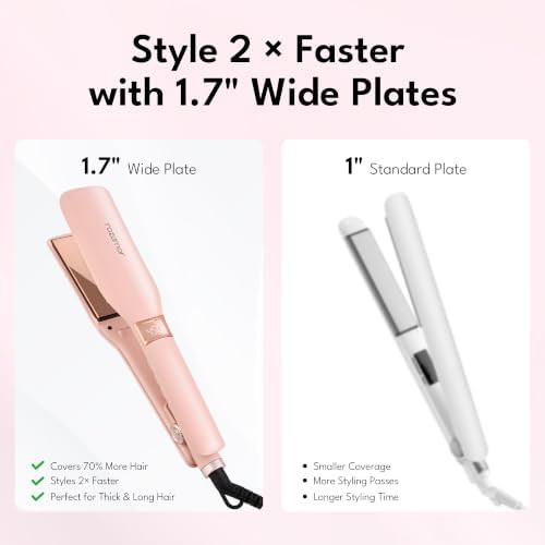 Wide plate titanium hair straightener — photo 4