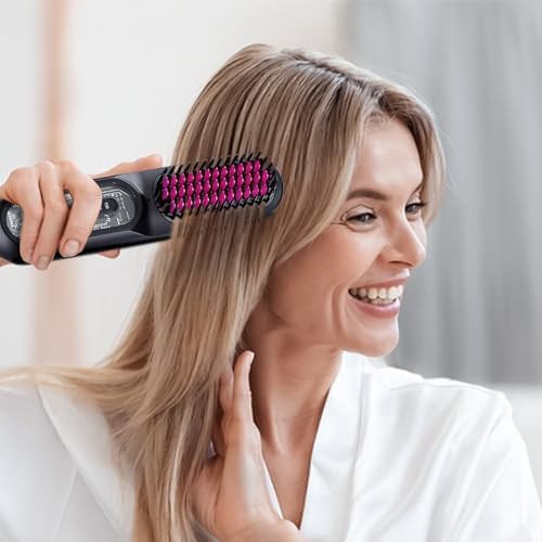 Black cordless ionic thermal straightening brush — photo 4