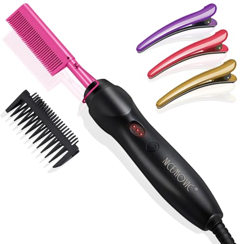 Ceramic Heating Hair Straightener Comb - Hot Pressing Brush for