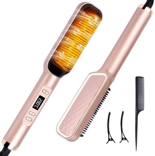 Rose gold ionic ceramic straightening brush