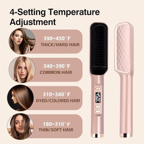 Rose gold ionic ceramic straightening brush — photo 4