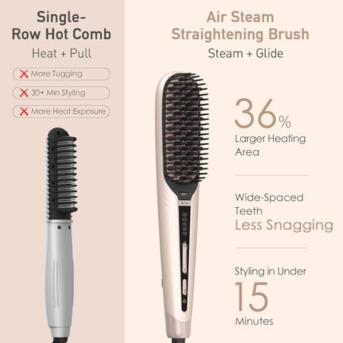 Pink steam hair straightening brush — photo 3