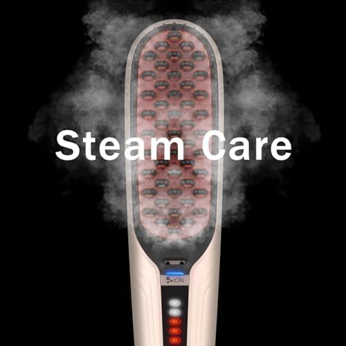 Pink steam hair straightening brush — photo 5