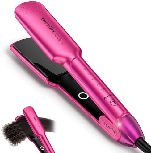 Wide plate ceramic hair flat iron