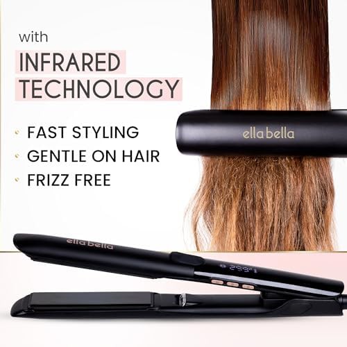 Slim titanium flat iron with infrared heat — photo 4