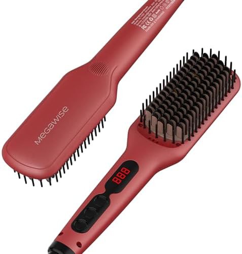 LED display ceramic ionic hair straightener brush