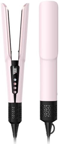 Pink 2-in-1 straightener and blow dryer