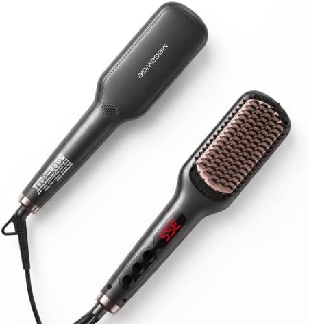 Black ionic ceramic hair straightening brush