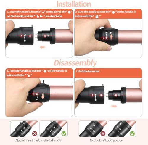Ceramic curling wand set with flat iron attachment — photo 5