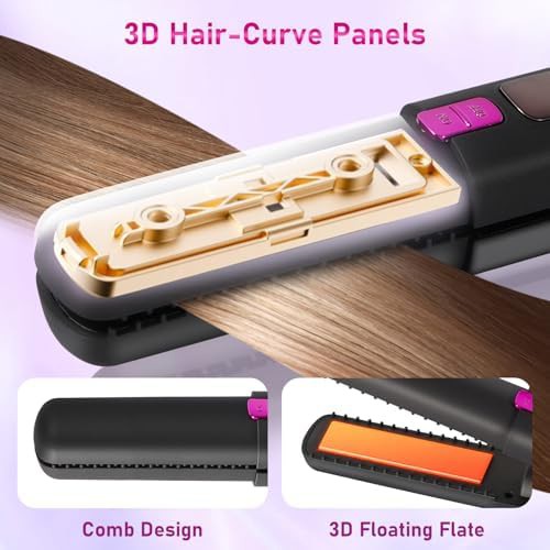 Black ceramic cordless travel flat iron — photo 4