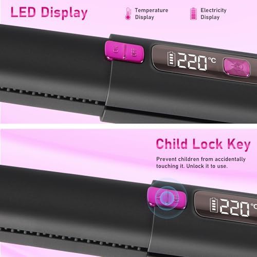 Black ceramic cordless travel flat iron — photo 5