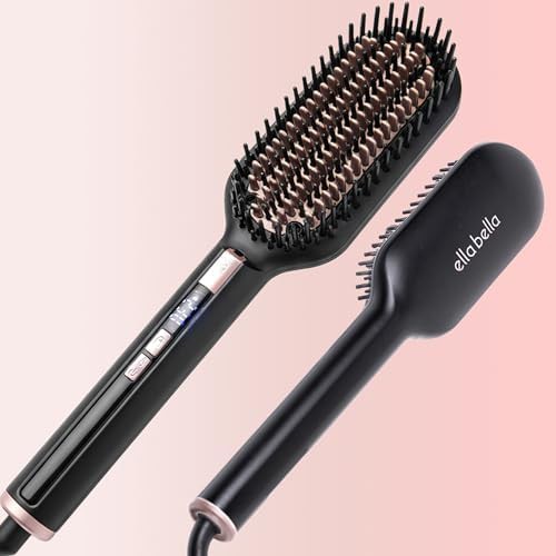 Heated straightening brush and comb styler