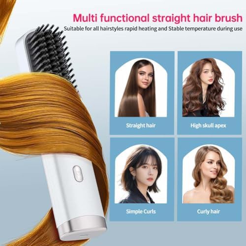 White cordless usb c straightening brush — photo 5