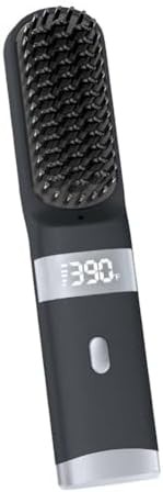 Black cordless usb c straightening brush