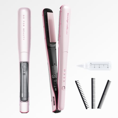 Steam straightener with argan oil plates